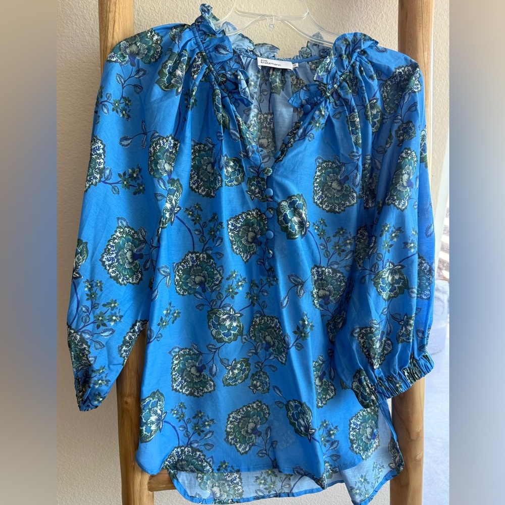 Brand new Zoe Kratzmann Siesta Top in Azure Botanic print, size 0 (XS)